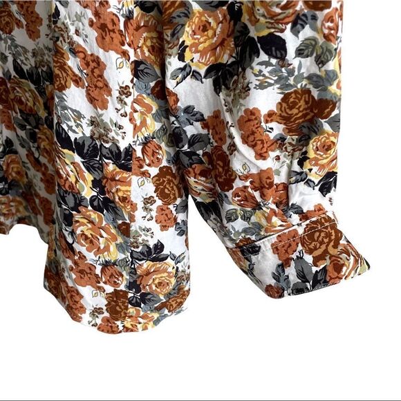DANIEL HECHTER Vintage Button Front Blouse Floral Print Brown M - Picture 3 of 7